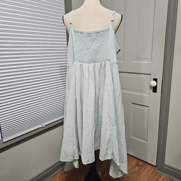 Torrid Mint Blue Challis Sharkbite Skater Dress - Picture 6 of 8